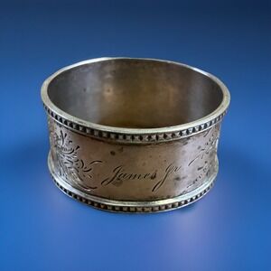Embossed Metal Napkin Ring With Name James Jr‎